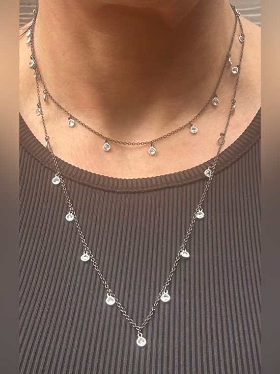 Freda Rothman Jewelry - NWOT Freda Rothman Signature Delicate Necklace with Bezel Set Crystal Drops